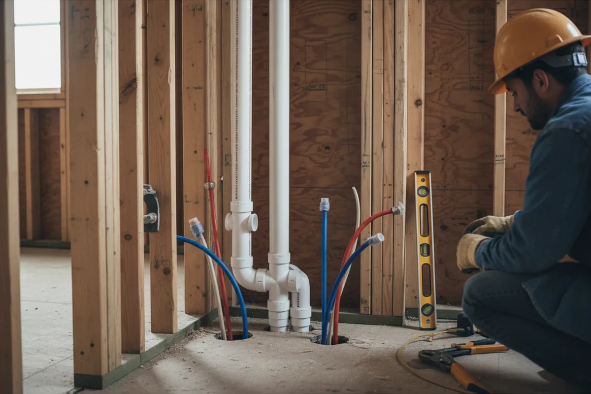 Drain and supply rough-in during Garbage Disposal Repair in Millington